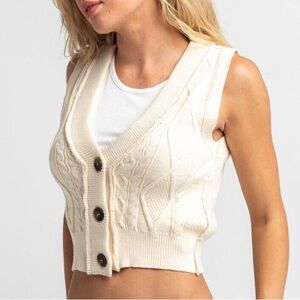 SOLD - Free People Denson Cable Knit Sweater Vest - Size M